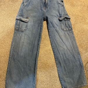 Old Navy Men's Light Blue Cargo Denim Jeans - Relaxed Fit